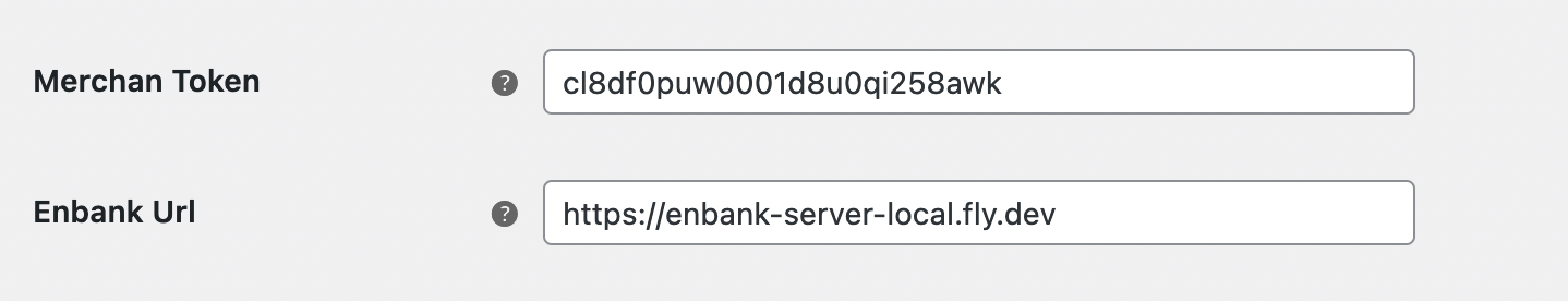 Configure Enbank paymnet