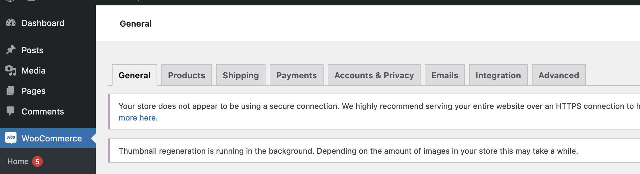 Go to woocommerce payments